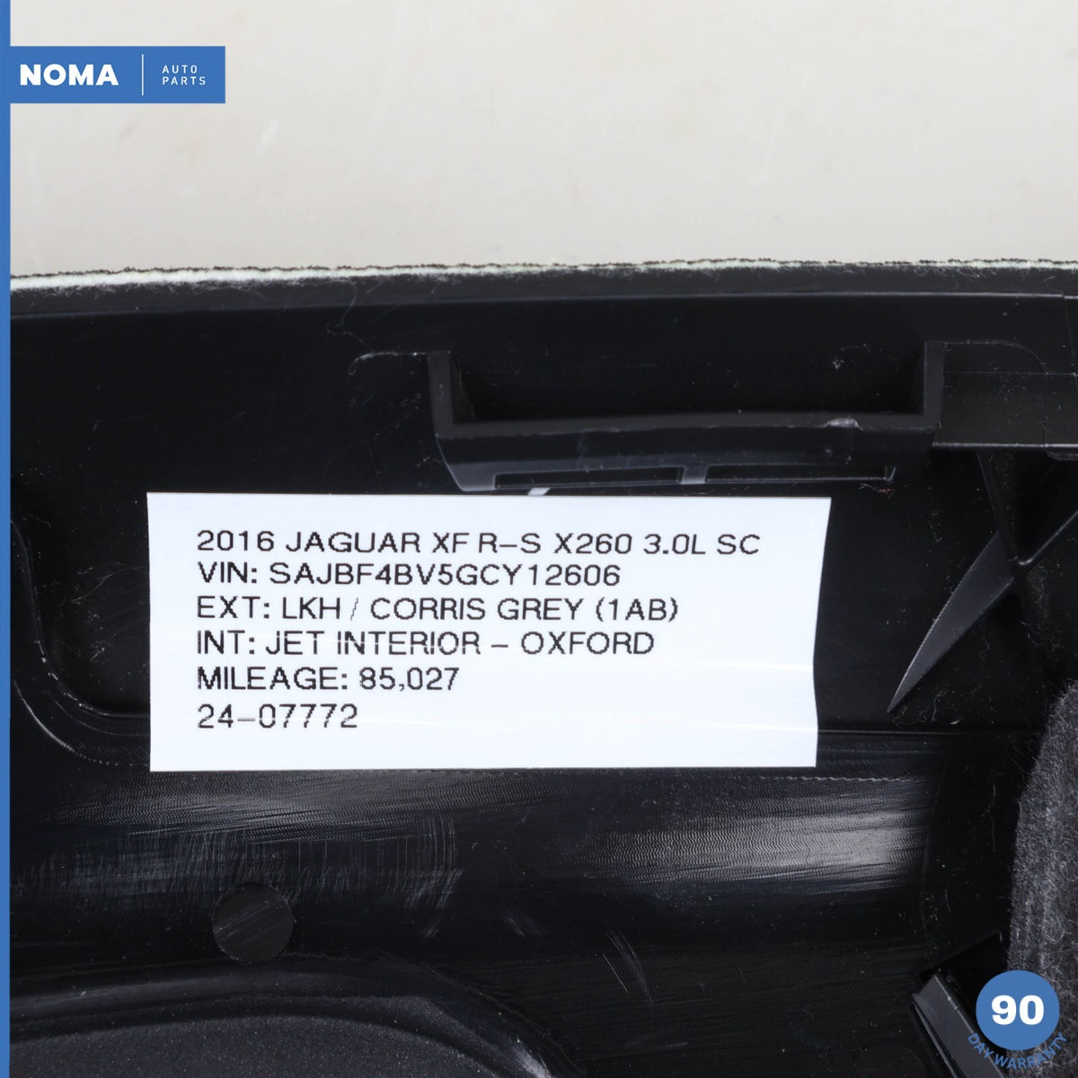16-23 Jaguar X260 XF Right Passenger Side Upper B-Pillar Trim Panel Black OEM - photo 16