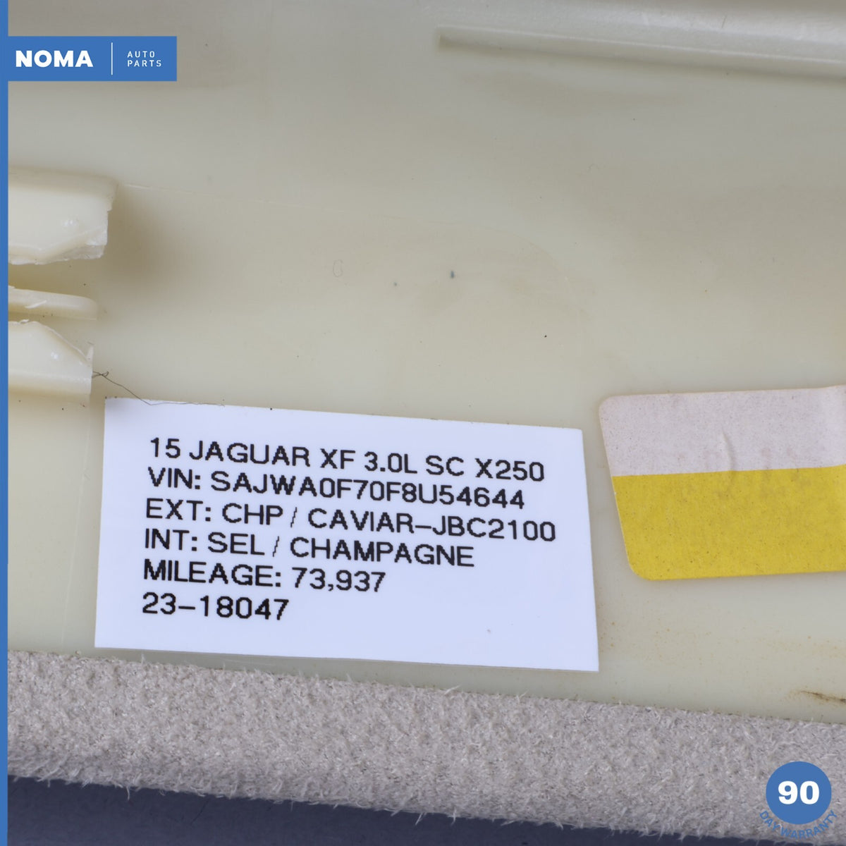 09-15 Jaguar XF XFR X250 Right Passenger Side Upper A Pillar Trim AMN Canvas OEM - photo 14