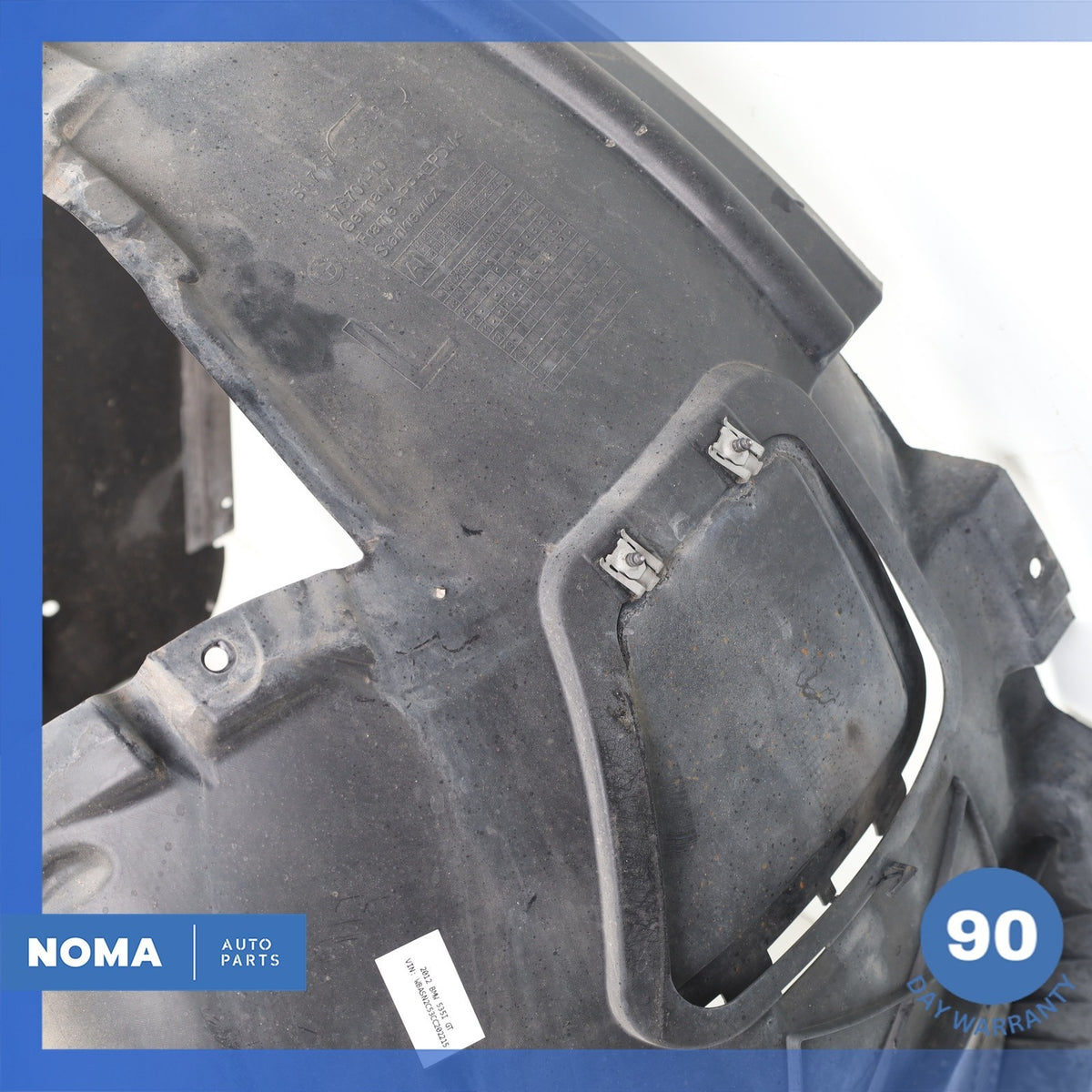 10-17 BMW F07 535i 550i GT Front Left Wheelarch Line Splash Shield Cover OEM - photo 10
