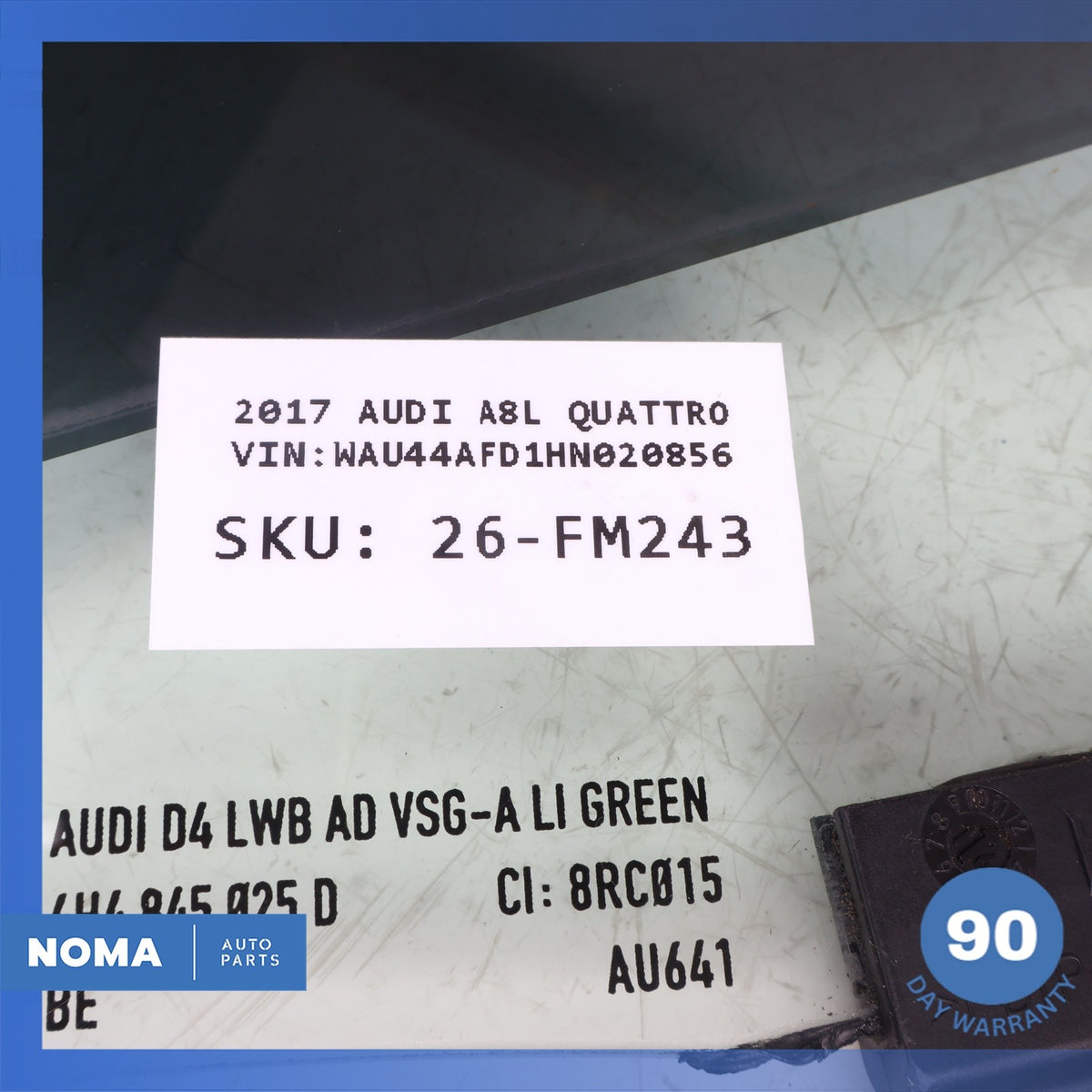 11-18 Audi D4 A8L LWB Rear Left Driver Side Door Window Glass 4H4845025D OEM - photo 9