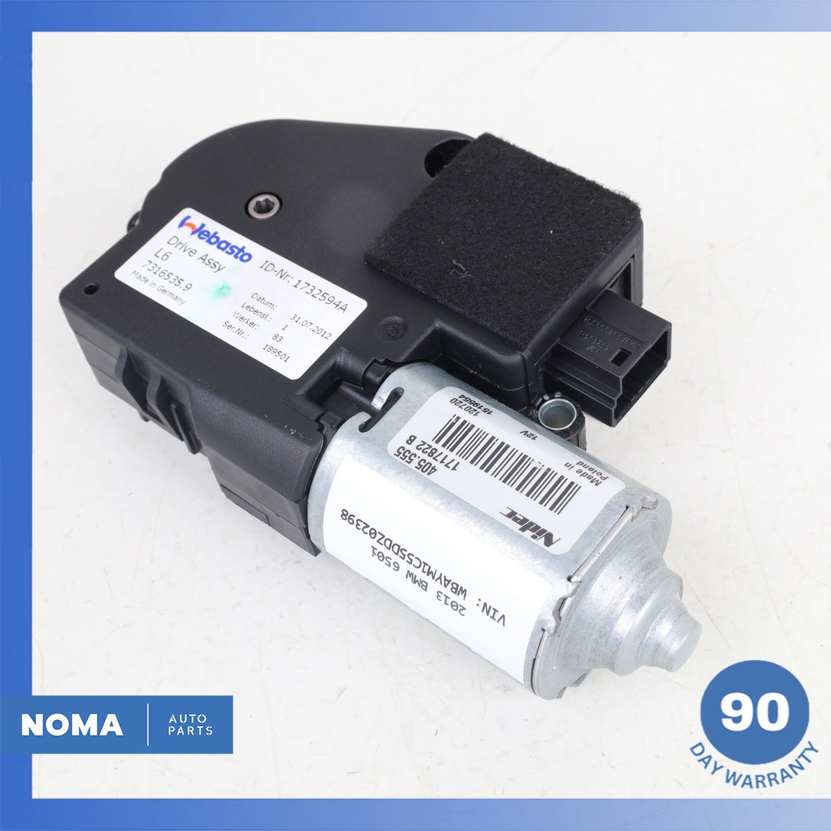 BMW F13 650i 640i Gran Coupe Sunroof Sun Roof Drive Motor 7316535 OEM - photo 1