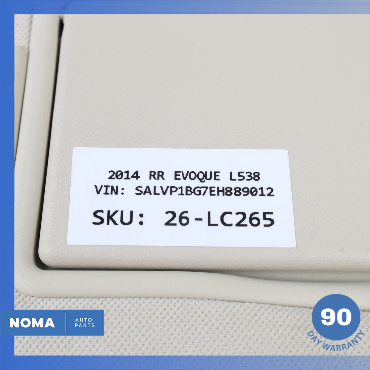 12-19 LR Range Rover Evoque L538 Right Passenger Sunvisor Sun Visor Shade OEM - photo 14