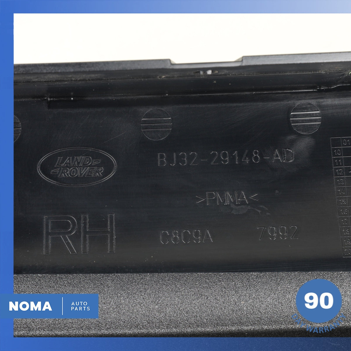12-13 LR Range Rover Evoque L538 Rear Right Side Exterior D-Pillar Molding OEM - photo 12