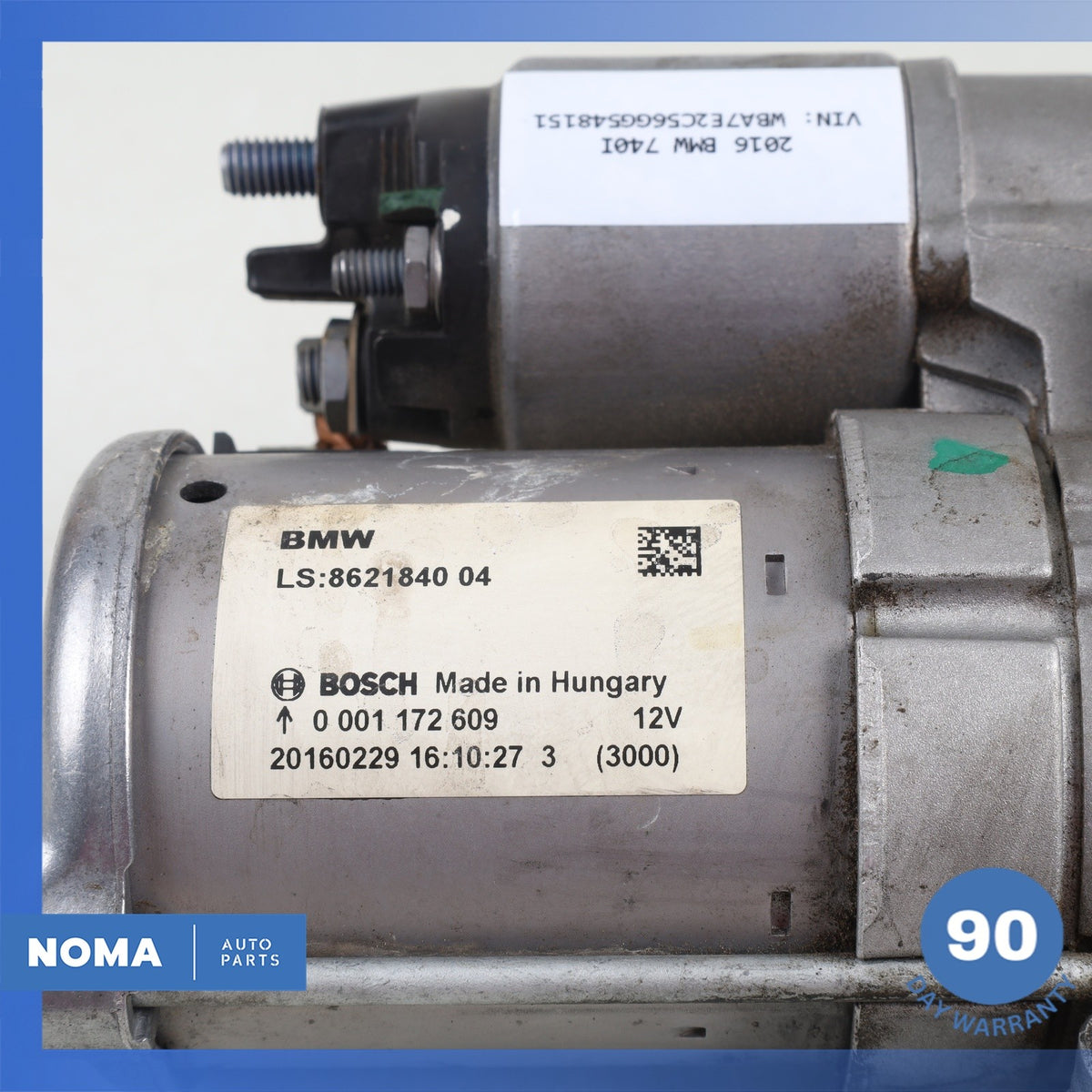 BMW G12 740i 3.0L Engine Starter Motor 8621840 OEM - photo 8