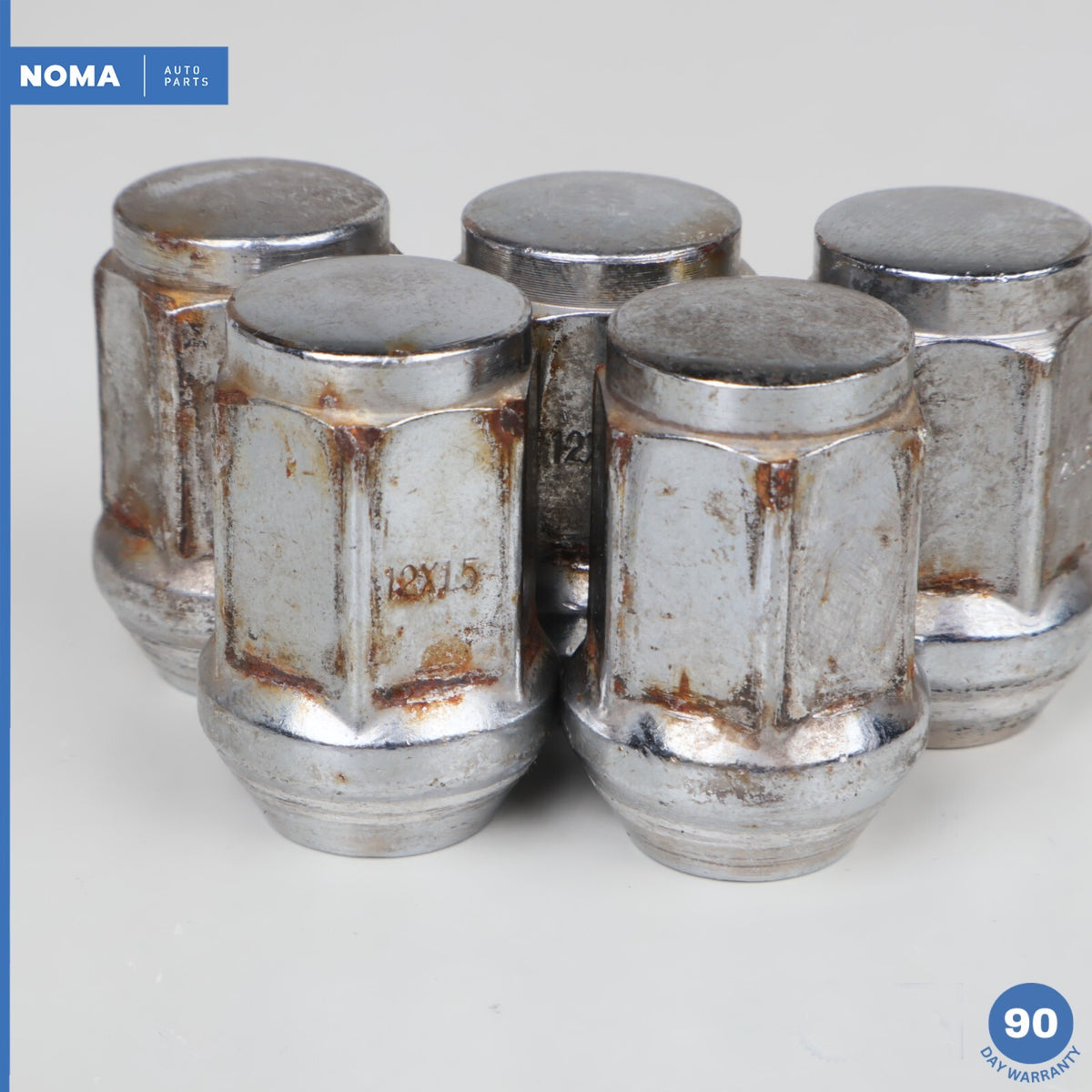 02-08 Jaguar X-Type X400 Wheel Rim Bolt Lug Nut Chrome Set of 5 1X431012AA OEM - photo 3