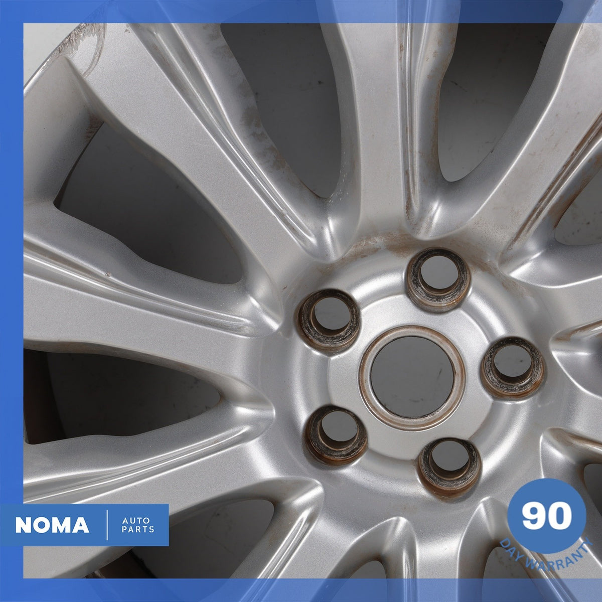13-22 Land Rover Range Rover L405 Style D 9.5 x R21 21" Wheel Rim Silver OEM - photo 9