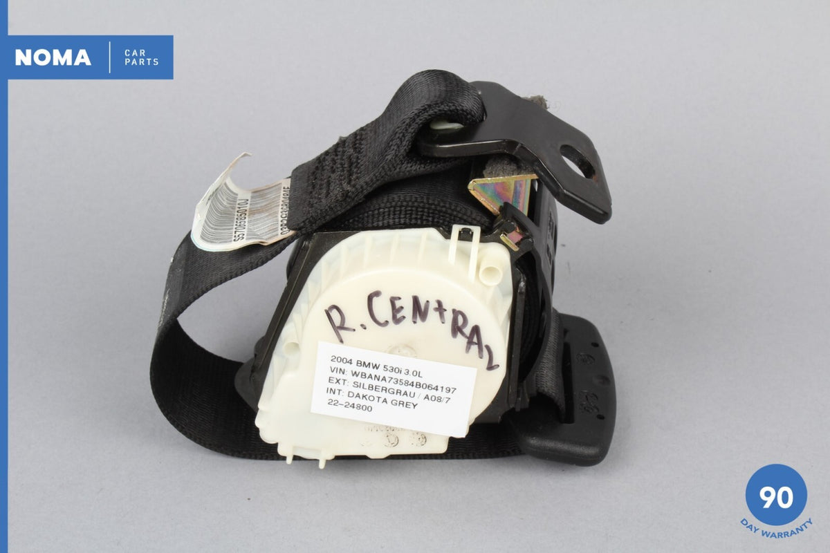 02-09 BMW E60 530i Rear Center Side Seat Belt Retractor Black 72117065850 OEM - photo 1