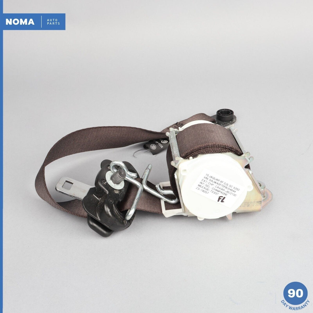 12-15 Jaguar X250 XF XFR Front Left Driver Seat Belt Retractor Brown OEM - photo 13