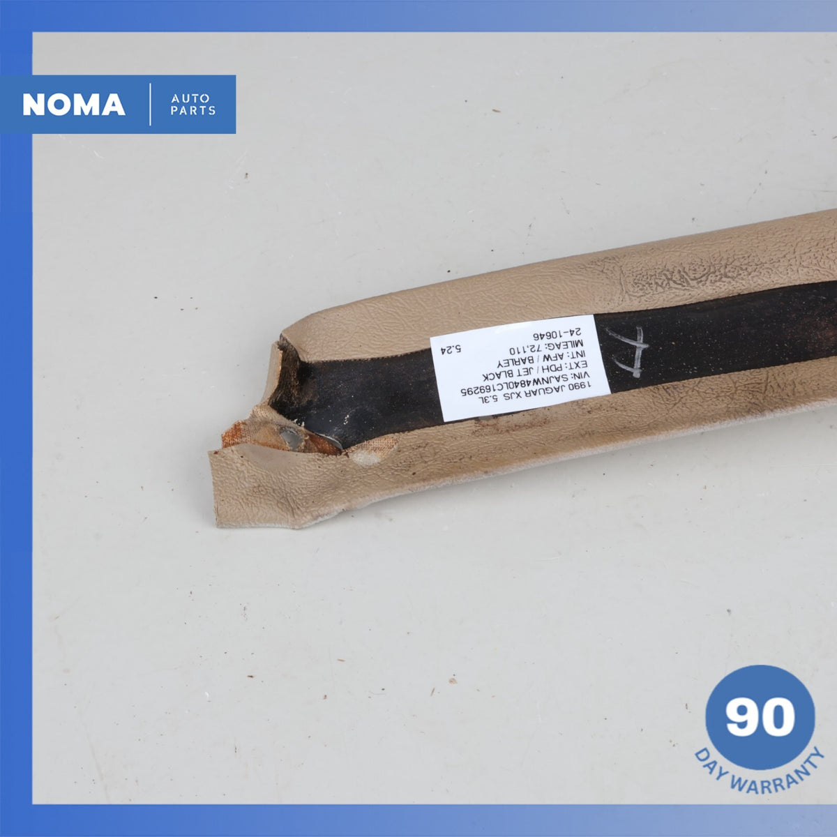 86-91 Jaguar XJS HE Convertible Right Passenger A Pillar Cover Trim Beige OEM - photo 9