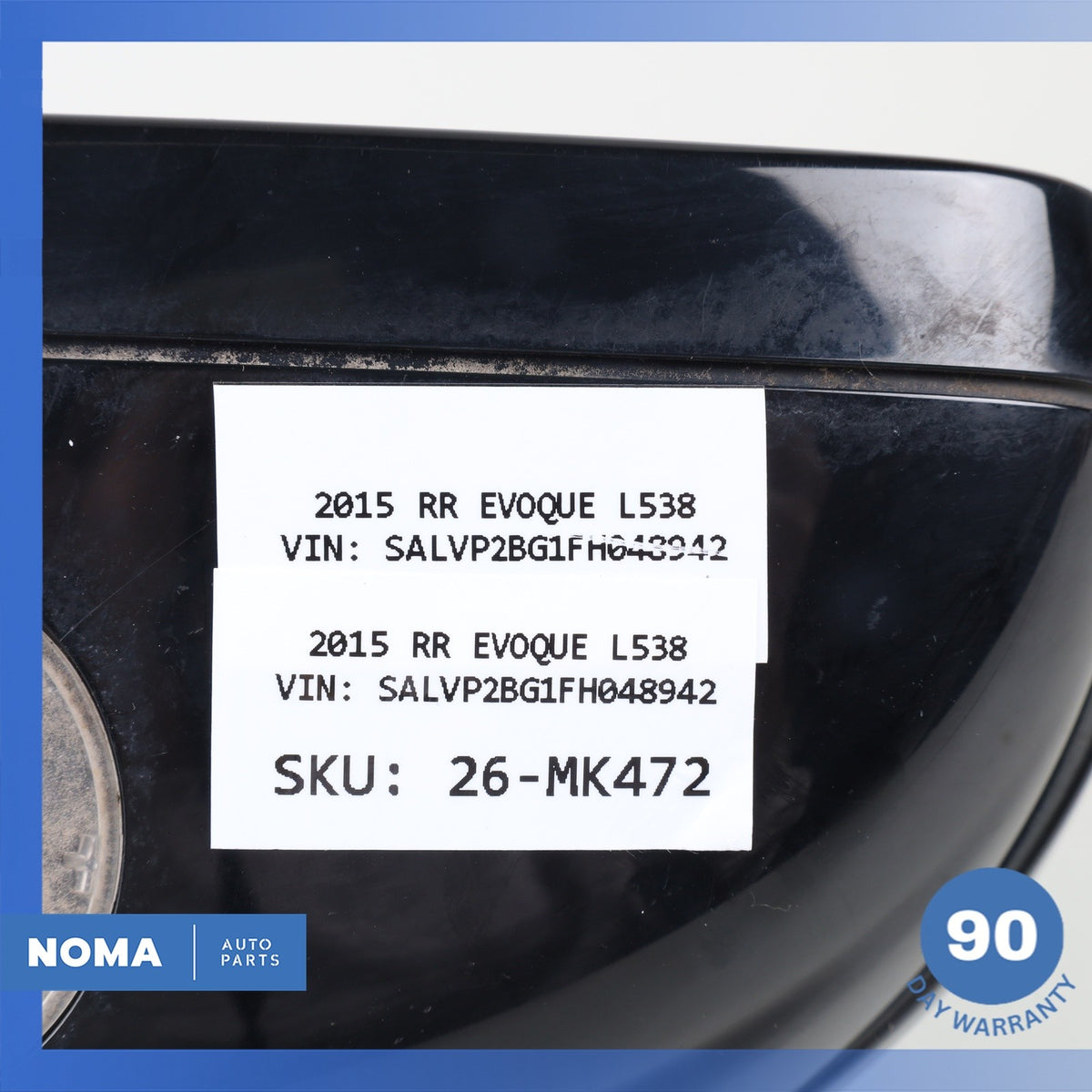 14-19 Range Rover Evoque L538 Right Side Rear View Mirror Assembly Black OEM - photo 18