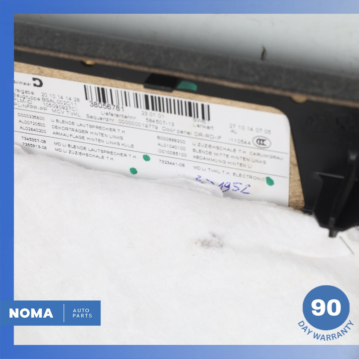 14-21 BMW i3 I01 Rear Left Side Interior Door Panel Gray OEM 78k - photo 16