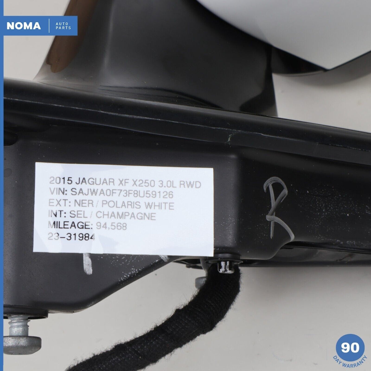 10-15 Jaguar X250 XF XFR Right Rear View Mirror Stratus w/ Blind Spot White OEM - photo 16