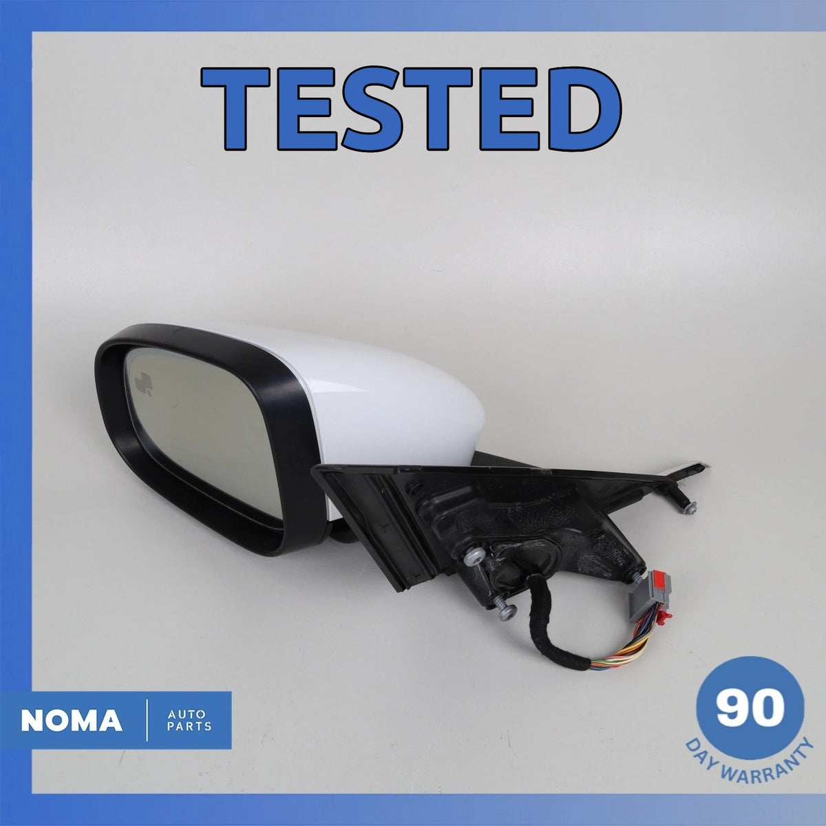 10-15 Jaguar X250 XF XFR Left Driver Rear View Mirror w/ Blind Spot White OEM - photo 1
