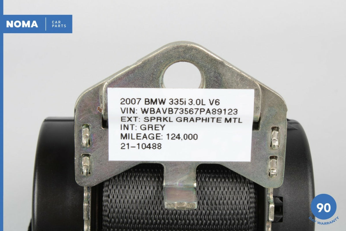 06-08 BMW 335i E90 Sedan Rear Center Side Seat Belt Seatbelt Retractor Grey OEM - photo 8