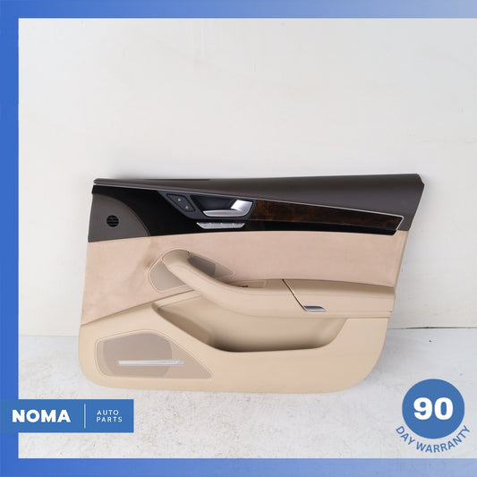11-18 Audi D4 A8L Front Right Side Interior Door Panel Trim Beige Suede OEM - photo 1
