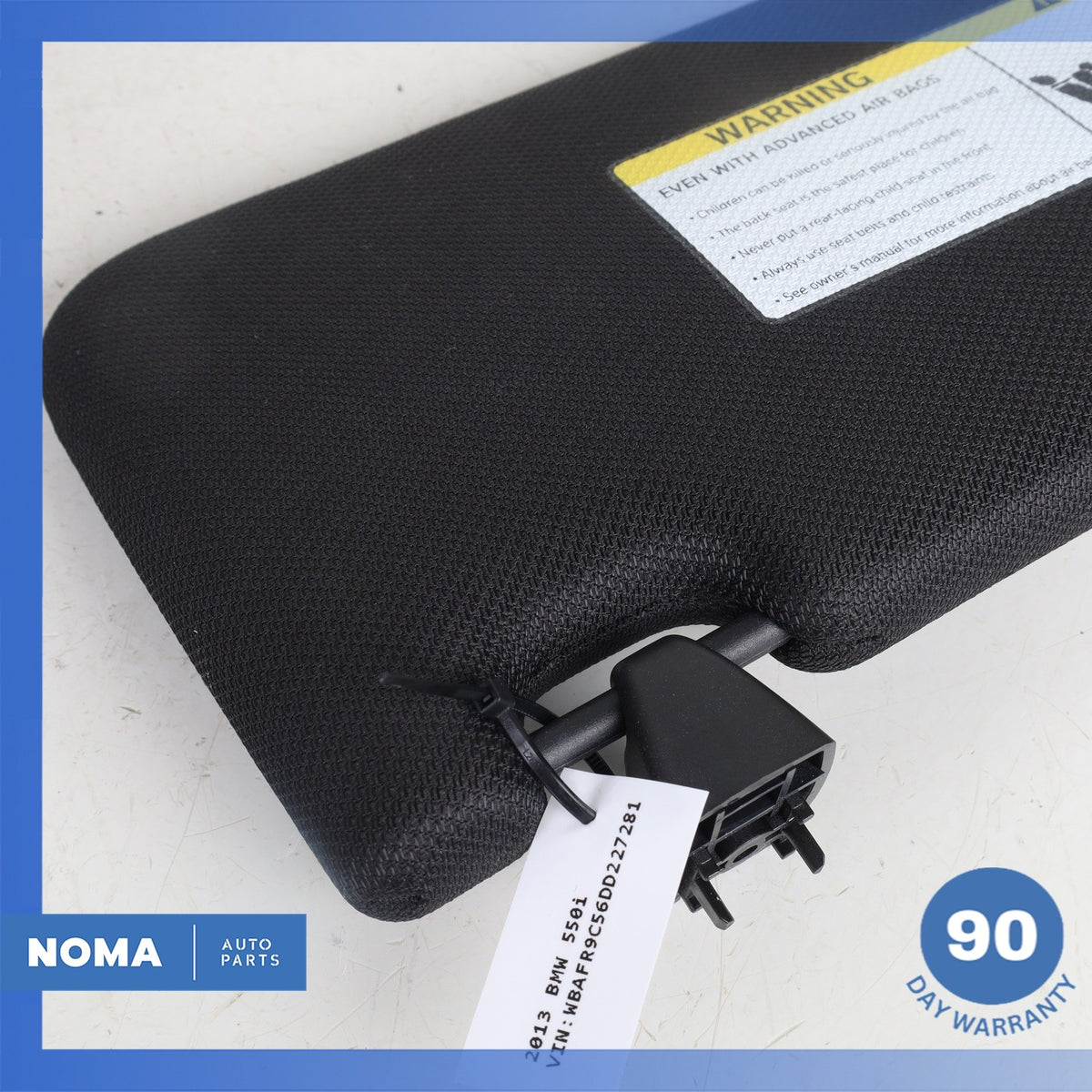 11-16 BMW F10 550i 528i Right Passenger Sun Visor Shade Black 51168038166 OEM - photo 11