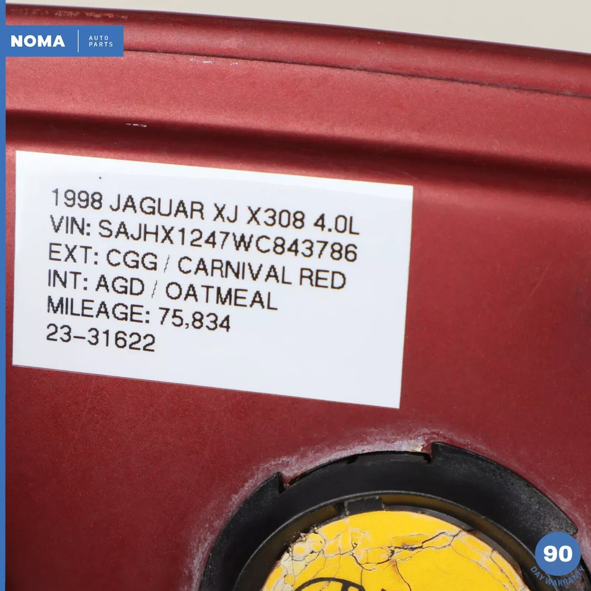 98-03 Jaguar X308 XJ XJR Fuel Filler Gas Tank Door Flap Lid Red OEM - photo 11