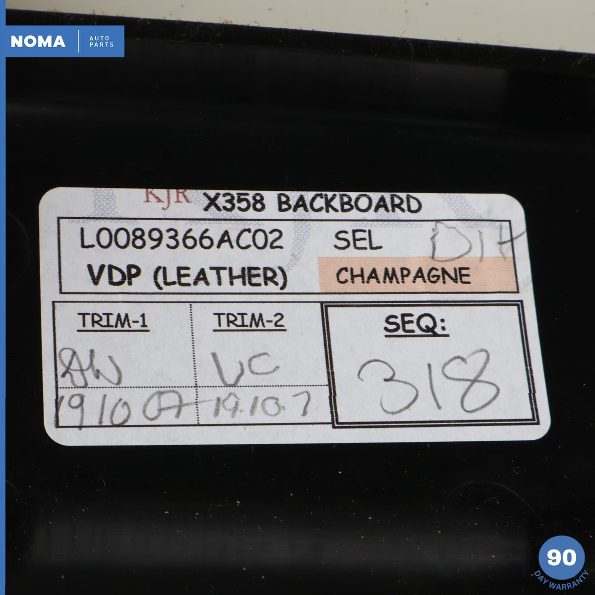 08-09 Jaguar XJ8 VDP X358 Front Left or Right Seat Backboard w/ Pocket SEL OEM - photo 18