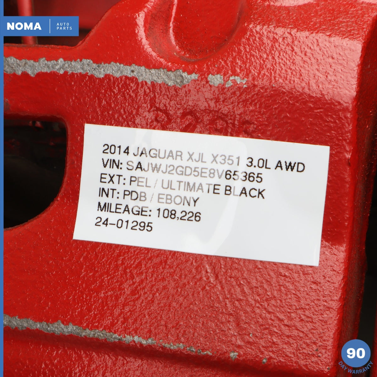 10-19 Jaguar XJ XF XK 3.0L SC 5.0L NA AWD Front Left Side Brake Caliper Red OEM - photo 15