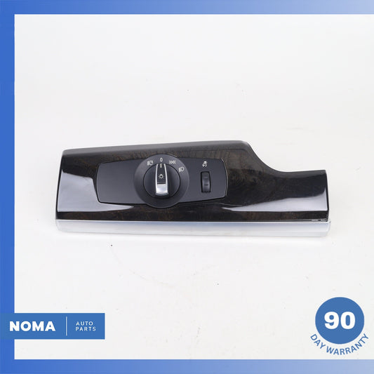 BMW F02 750i 740i Headlight Control Switch w/ Molding Wood OEM - photo 1