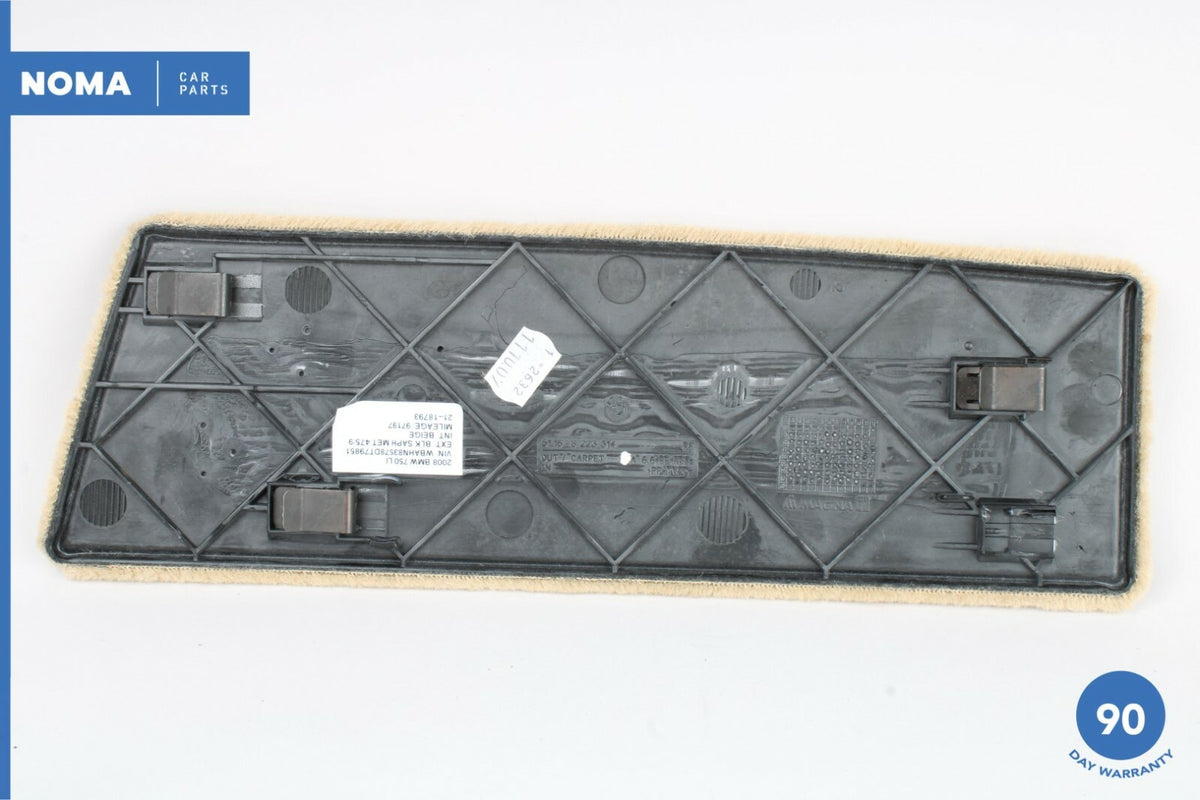 01-08 BMW 750Li E65 E66 Right Passenger Side Center Console Trim Carpet OEM - photo 6