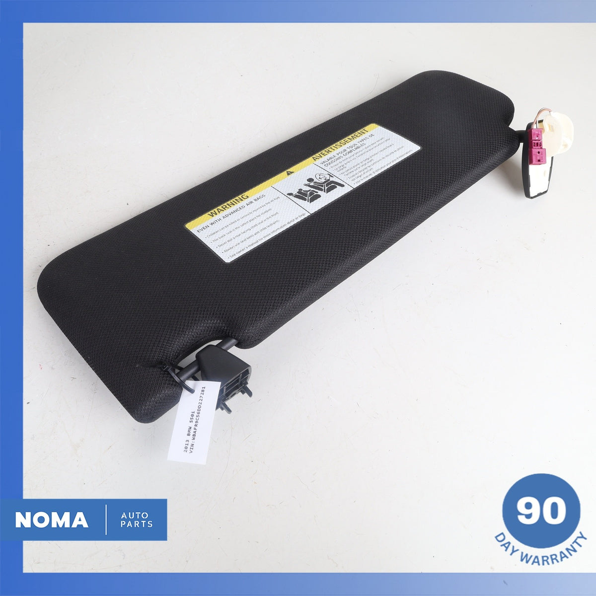 11-16 BMW F10 550i 528i Right Passenger Sun Visor Shade Black 51168038166 OEM - photo 8