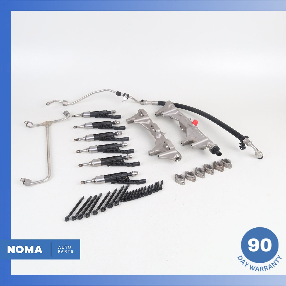 16-20 BMW G12 740i 3.0L Engine Motor Fuel Injector Rail Set w/ Lines OEM 76k - photo 2