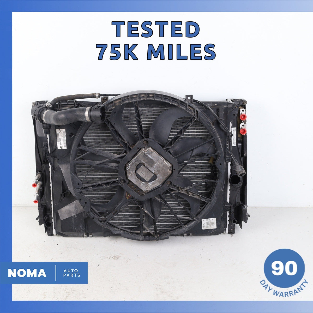06-13 BMW E92 328i 330i 128i 3.0L Radiator Condenser Cooling Fan Motor OEM 75k - photo 1