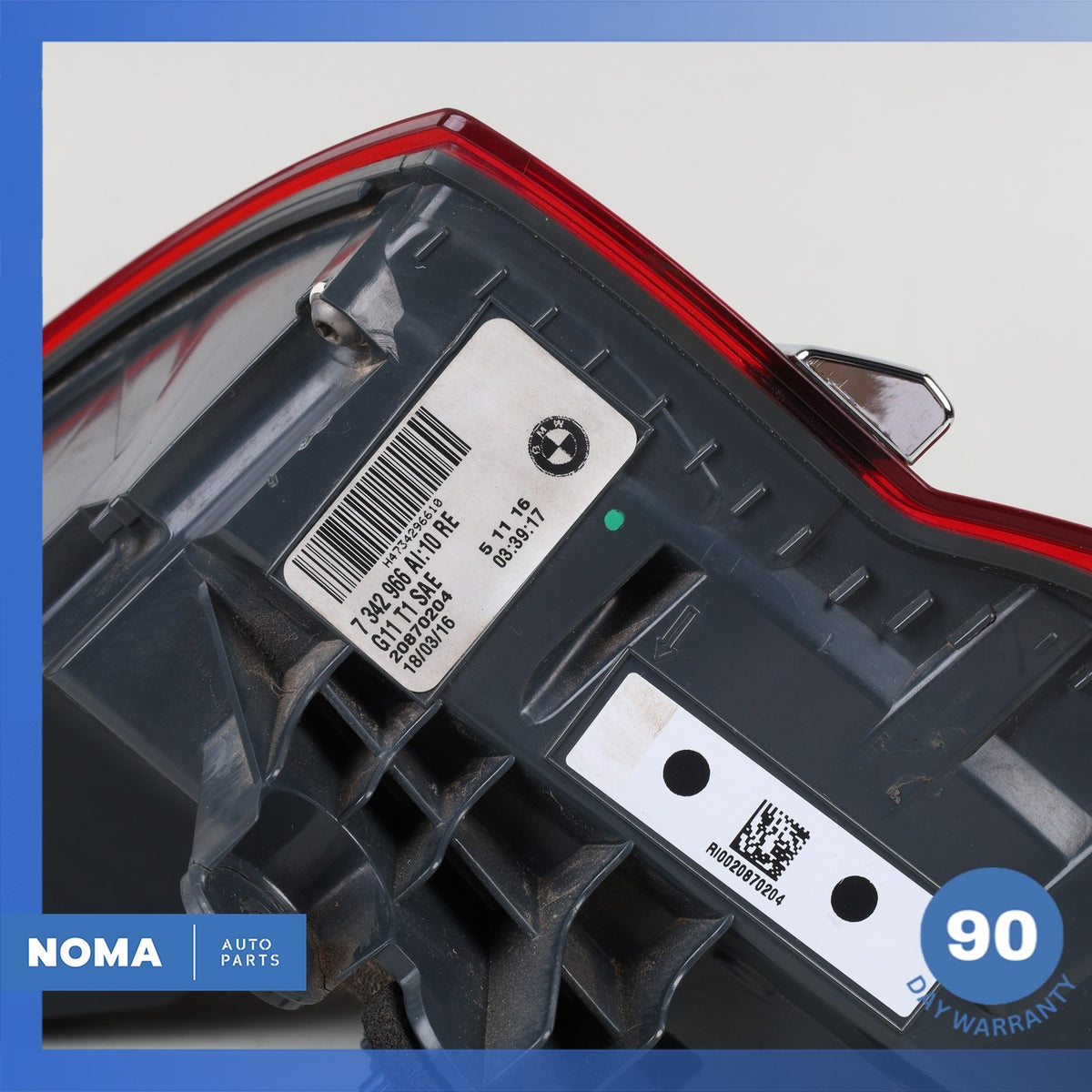 16-19 BMW G12 740i 750Li Rear Right Outer Tail Light Lamp LED w/ Molding OEM 76k - photo 16