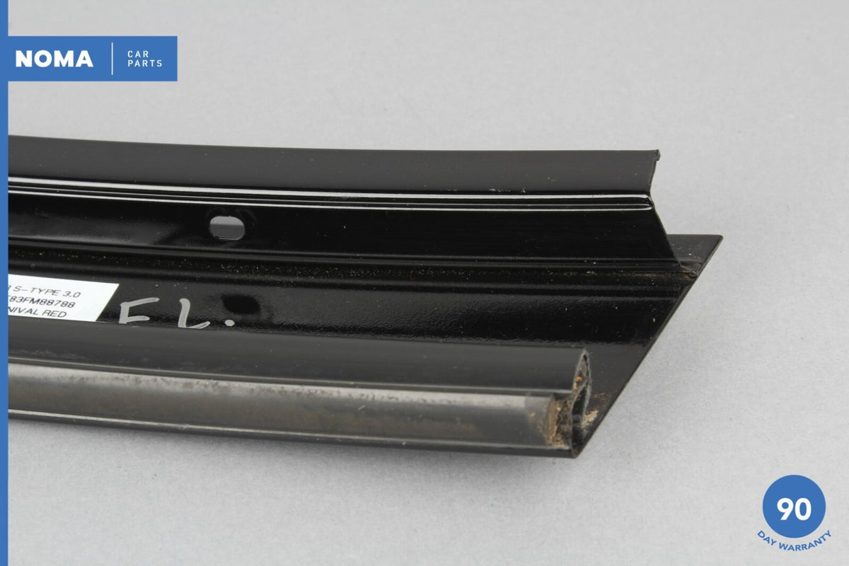 03-08 Jaguar S-Type X202 Front Left Side Outer Door B-Pillar Molding Black OEM - photo 11