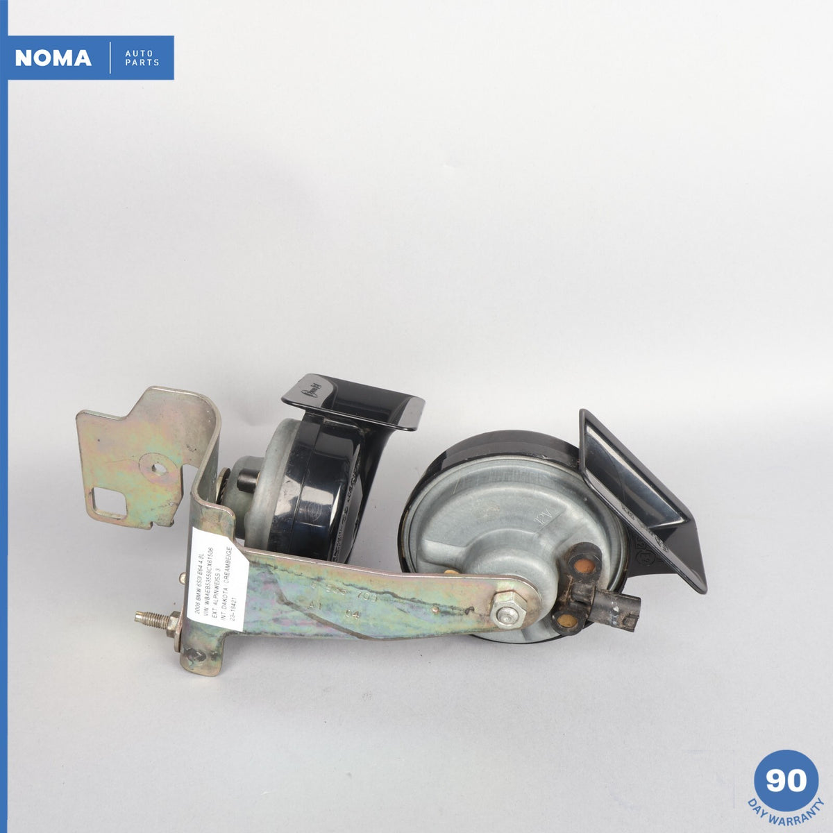 04-10 BMW 650i E63 E64 High & Low Tone Note Pitch Alarm Horn Siren Set OEM - photo 7