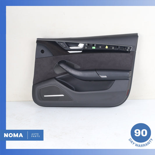11-18 Audi D4 A8L Front Right Side Interior Door Panel Trim Black Suede OEM - photo 1