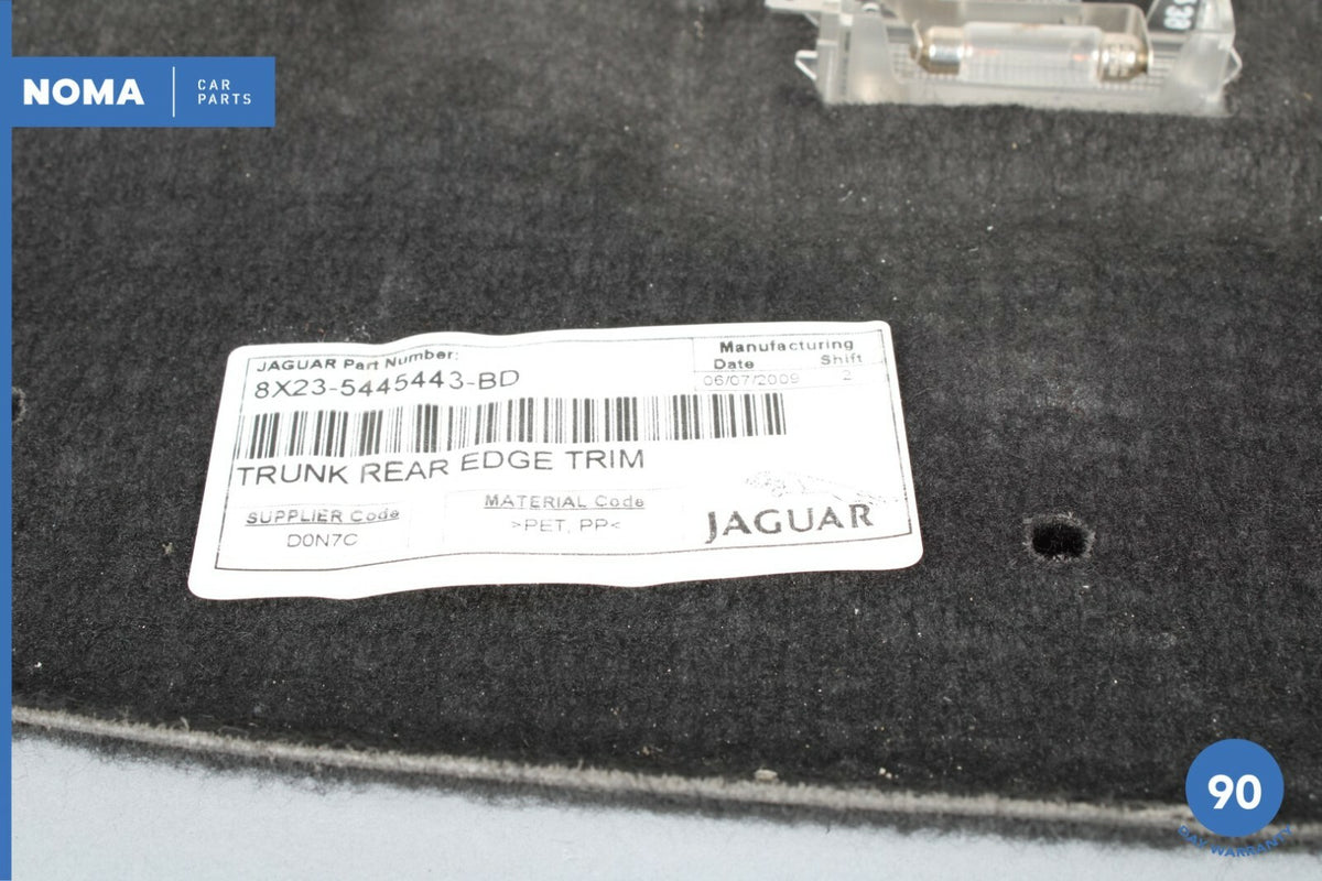 09-15 Jaguar XF XFR X250 Trunk Rear Edge Carpet Panel Trim 8X235445443BD OEM - photo 8