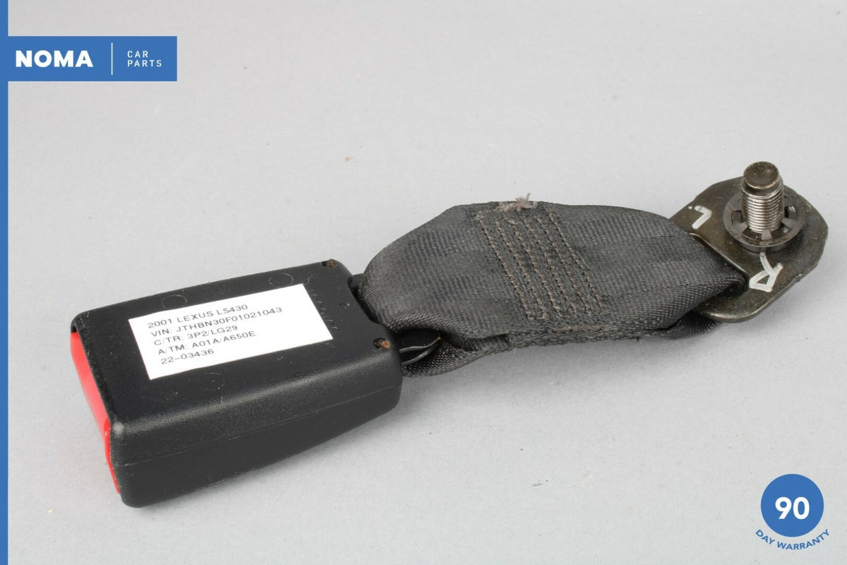 01-03 Lexus LS430 XF30 Rear Left Driver Side Seat Belt Buckle Trim Black OEM - photo 5