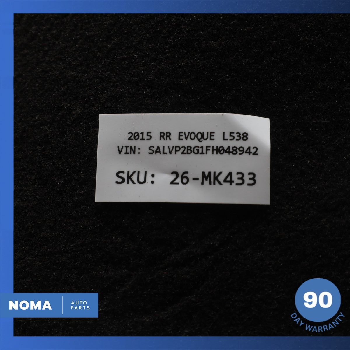 15-19 Range Rover Evoque L538 Front & Rear Floor Carpet Mat Set Monochrome OEM - photo 13