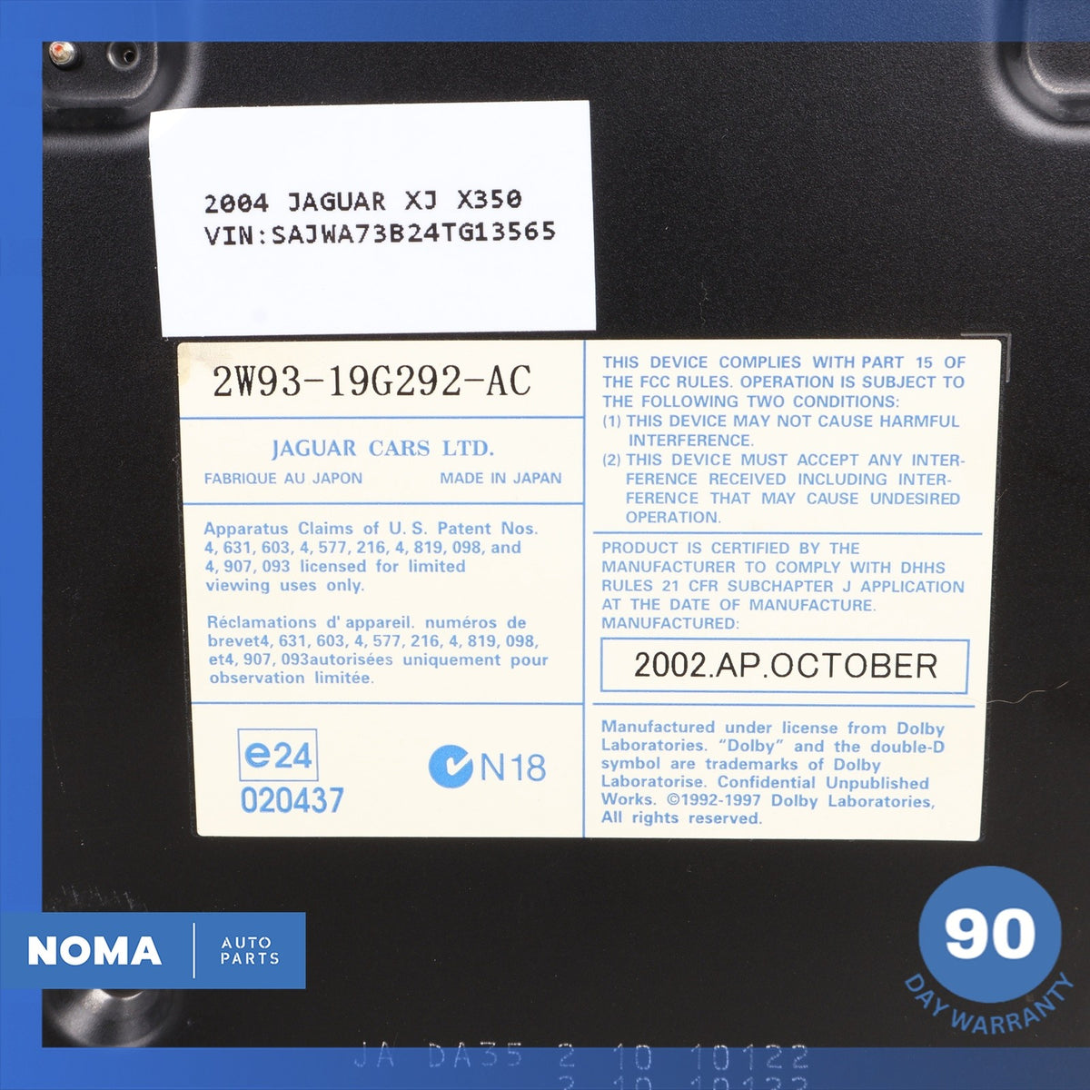 04-09 Jaguar X350 XJR XJ8 VDP GPS Navigation CD Disc Player 2W9319G292AC OEM - photo 9
