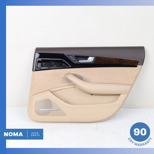 11-18 Audi D4 A8L LWB Rear Right Side Interior Door Panel Trim Beige Suede OEM - photo 1