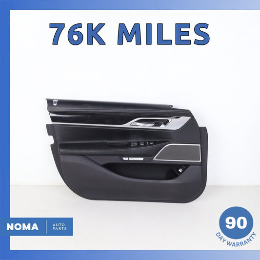 16-22 BMW G12 740i Front Left Interior Door Panel Trim Black 51417448485 OEM 76k - photo 1
