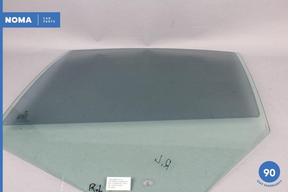 04-10 BMW E60 530i Rear Left Driver Side Window Glass 51357110635 OEM - photo 1