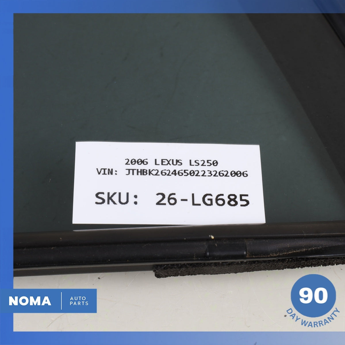 Lexus GSE20R IS250 IS350 ISF Rear Right Quarter Panel Glass 68123-53090 OEM - photo 13