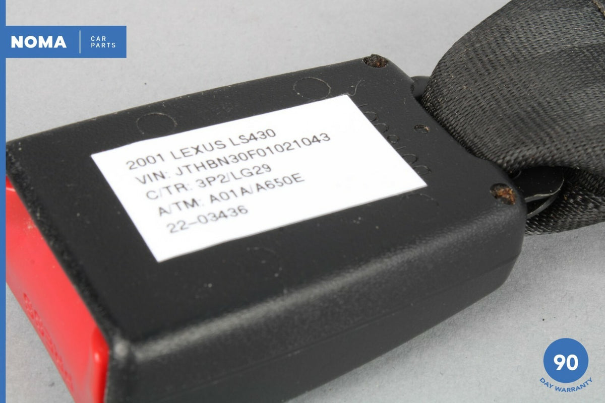 01-03 Lexus LS430 XF30 Rear Left Driver Side Seat Belt Buckle Trim Black OEM - photo 7