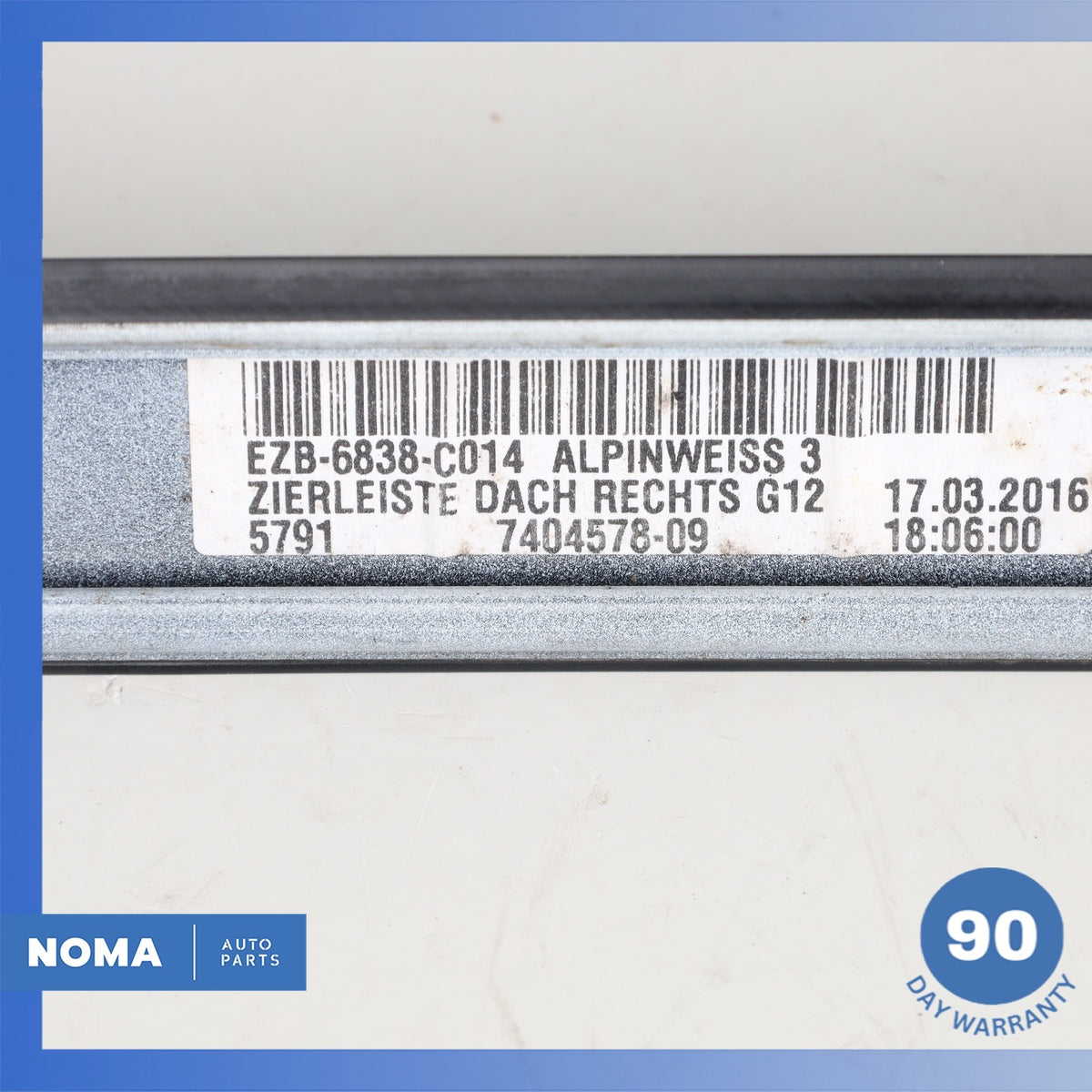16-22 BMW G12 740i 750i M750i Right Roof Rail Molding White 51137410316 OEM - photo 14