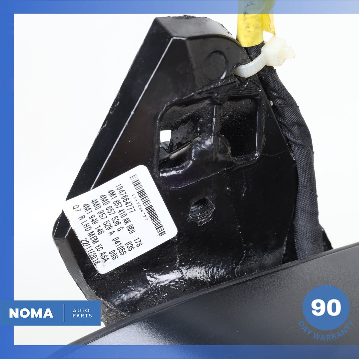 17-19 Audi 4M Q7 Right Rear Side View Door Mirror w/ Blind Spot Black OEM 36k - photo 17