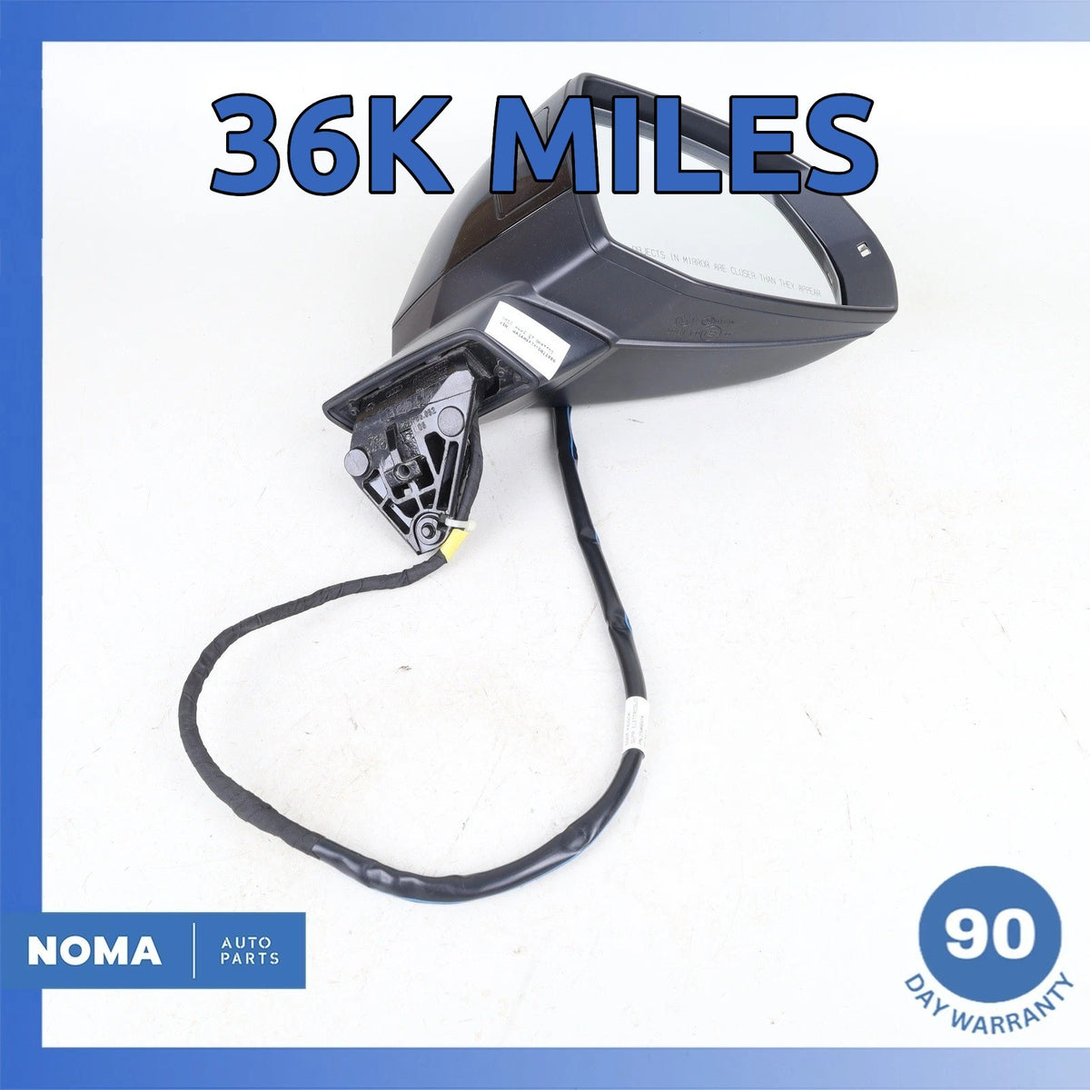 17-19 Audi 4M Q7 Right Rear Side View Door Mirror w/ Blind Spot Black OEM 36k - photo 1