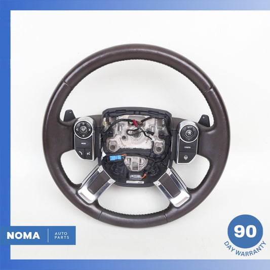 13-22 Land Rover Range Rover L405 Leather Steering Wheel Brown w/ Switches OEM - photo 1