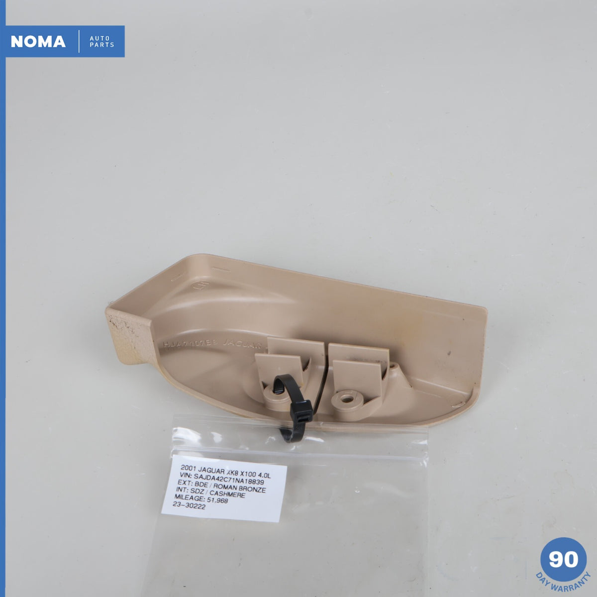 97-06 Jaguar XK8 X100 Rear Left Side Shoulder Seat Belt Trim Bezel Beige SDZ OEM - photo 6