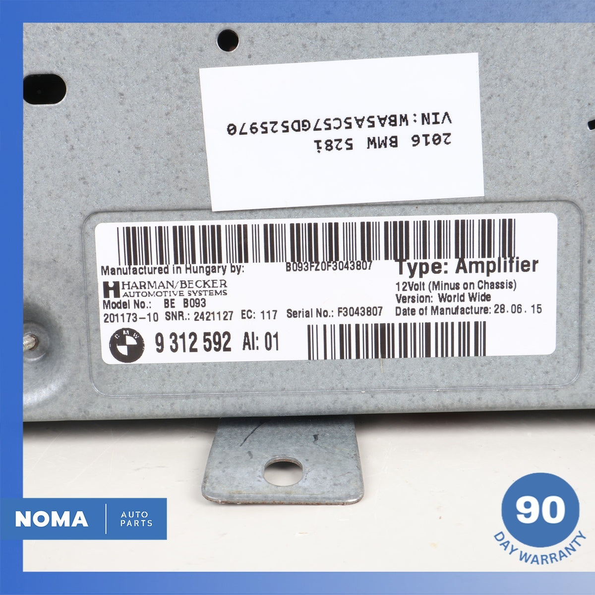 BMW F10 ActiveHybrid 5 Harman Becker Audio Amplifier 65129312592 OEM - photo 4