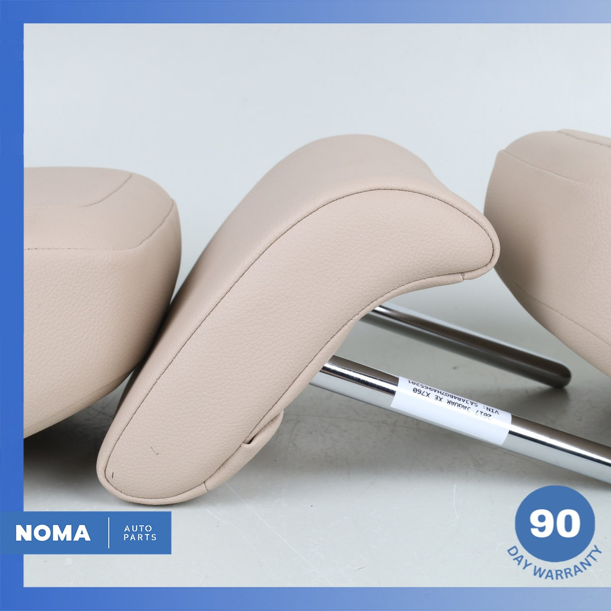 Jaguar X760 XE XF Rear Seat Headrest Head Rest Set Beige OEM - photo 6