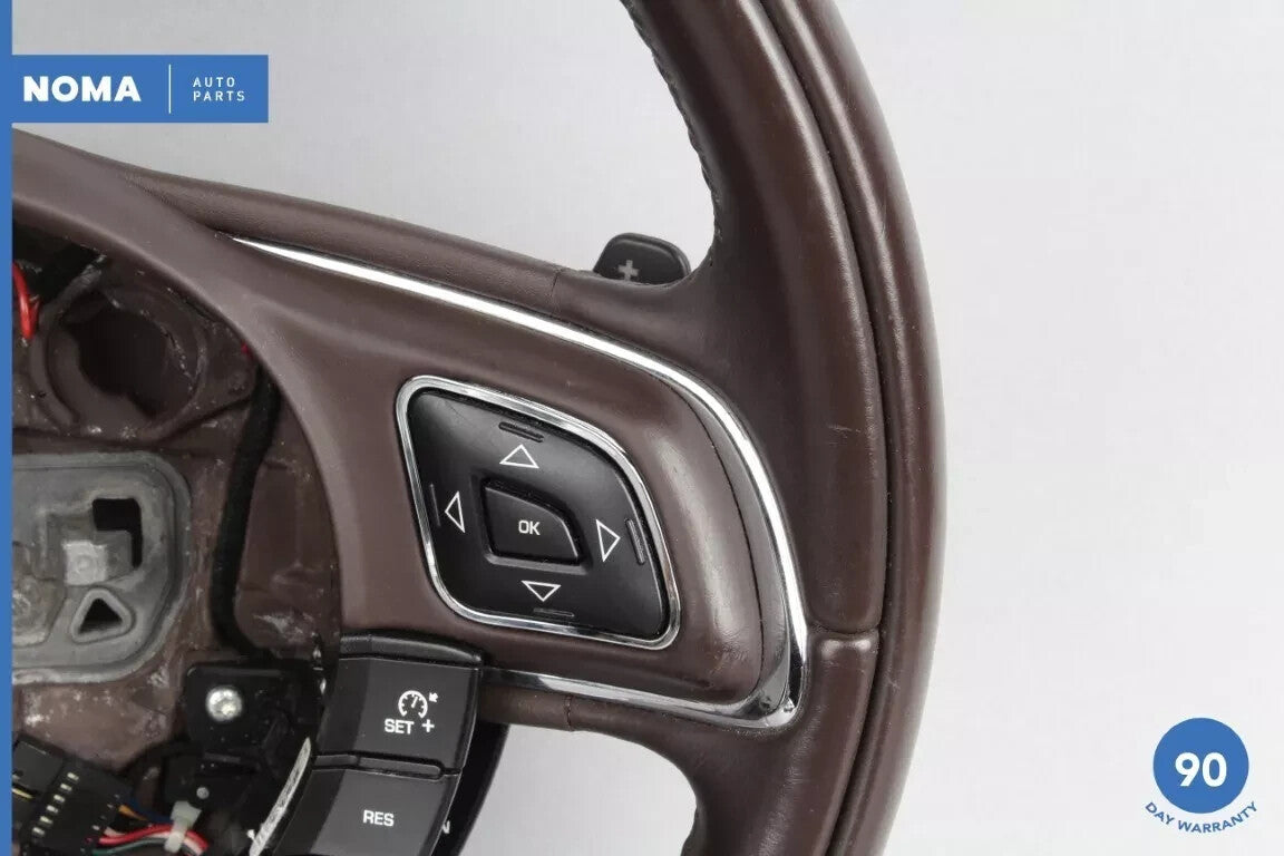 10-19 Jaguar X351 XJ XJL XJR Steering Wheel w/ Paddle Shifters Brown OEM - photo 3