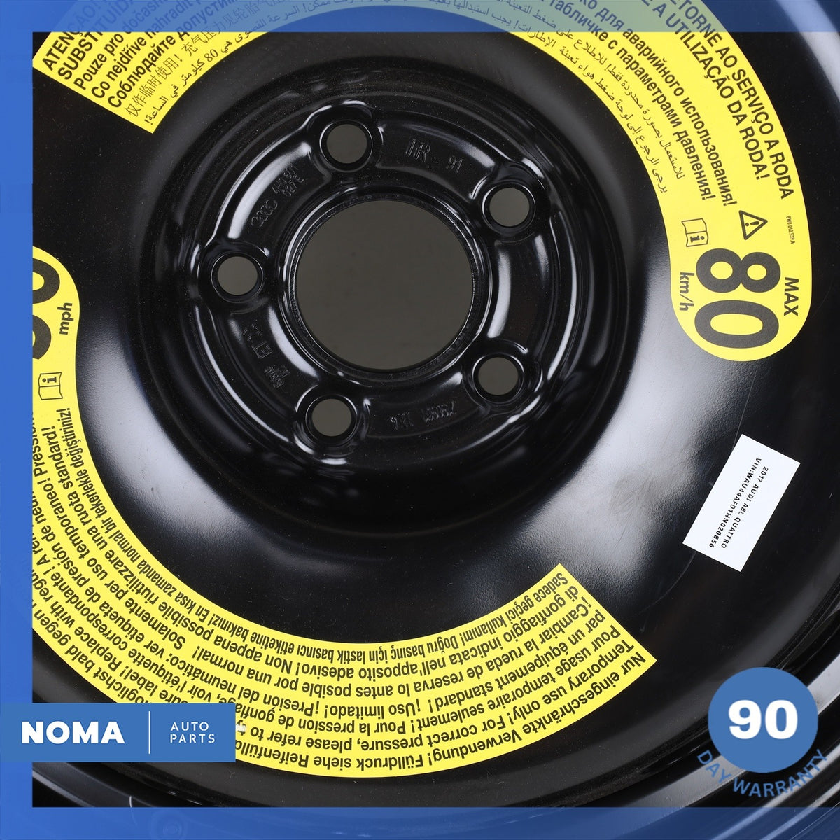 11-18 Audi D4 A8L Emergency Spare Tire Wheel Donut Rim 19" 19 OEM - photo 7